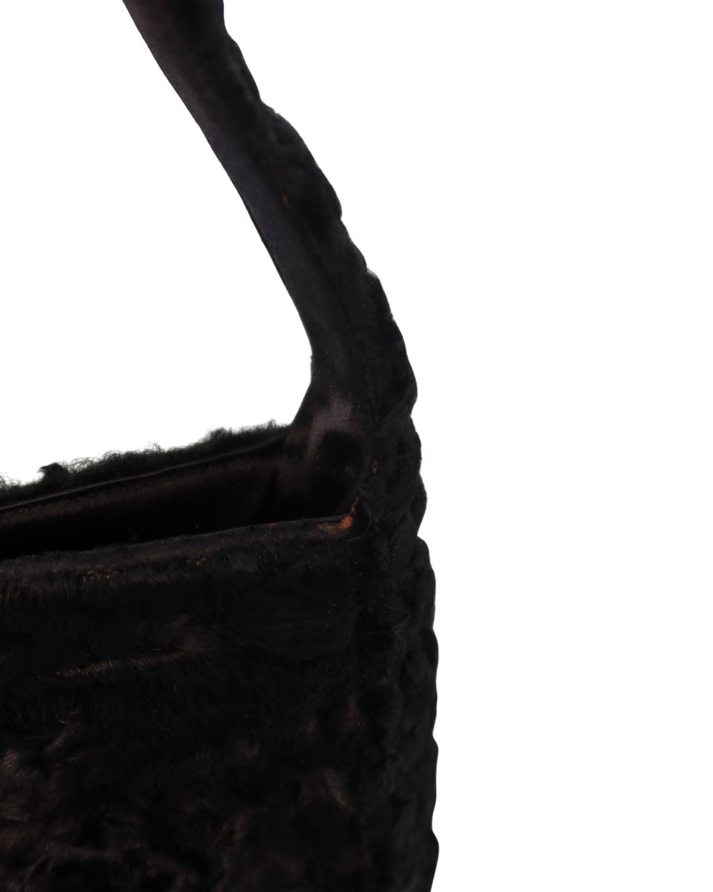 Prada Vintage Black Calf Hair and Felt Shoulder Bag 1998