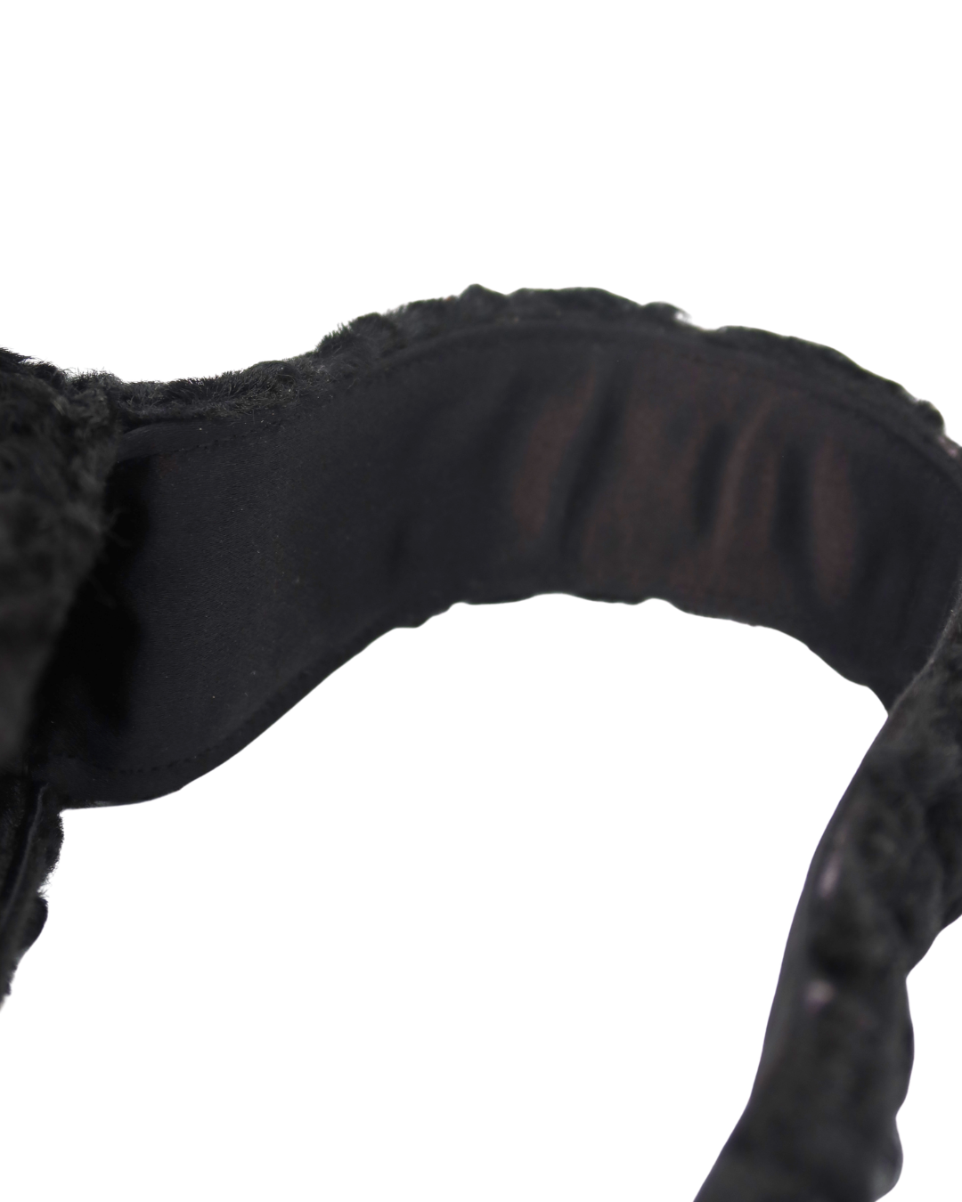 Prada Vintage Black Calf Hair and Felt Shoulder Bag 1998