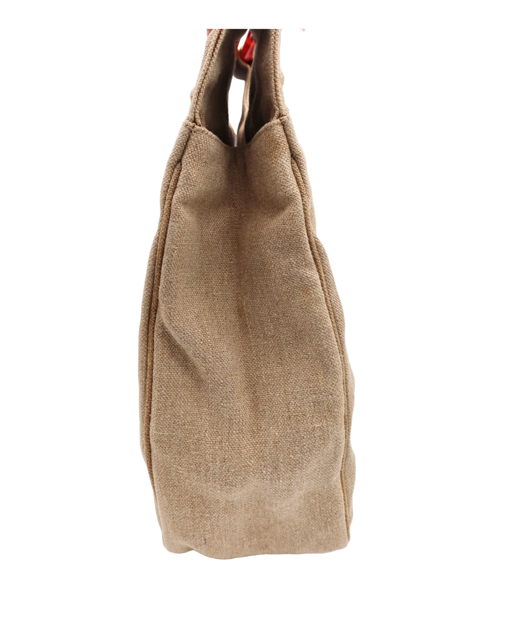 Chanel Vintage CC Canvas Linen Tortoise Handle Tote Bag 1996-1997