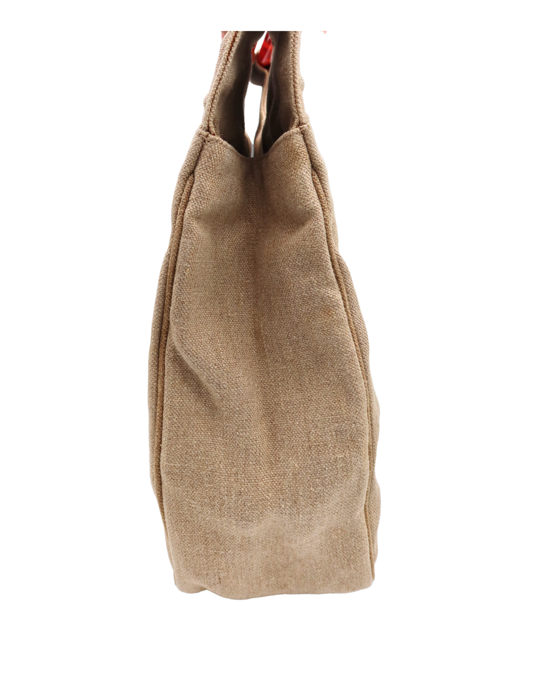 Chanel Vintage CC Canvas Linen Tortoise Handle Tote Bag 1996-1997