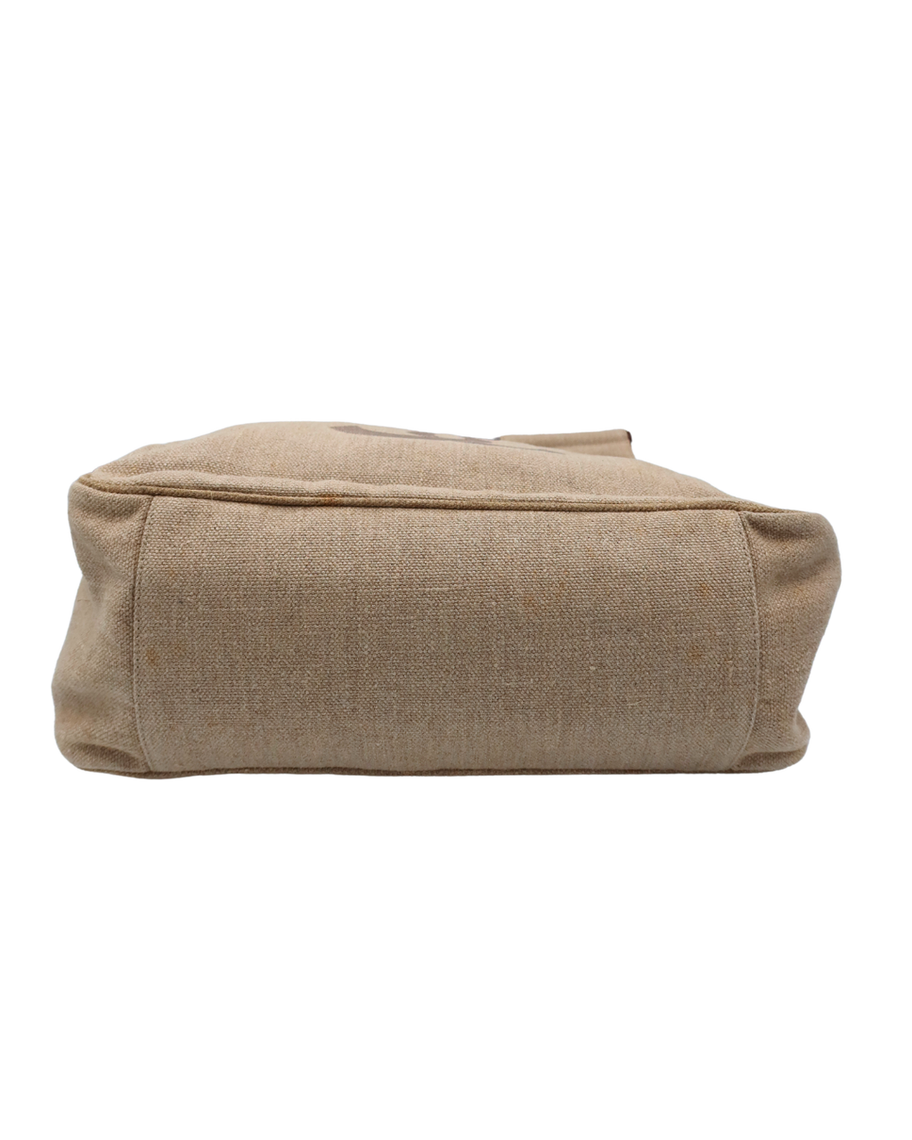 Chanel Vintage CC Canvas Linen Tortoise Handle Tote Bag 1996-1997