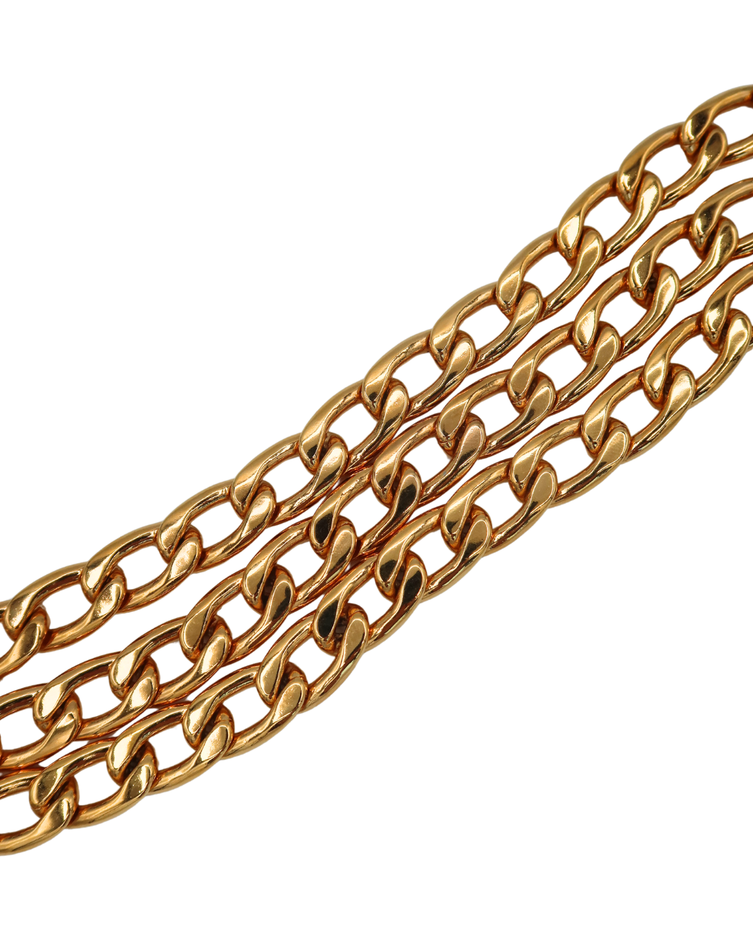 Chanel Authentic Vintage Gold Chain Belt with Double Rue Cambon Medallion Pendants 1994