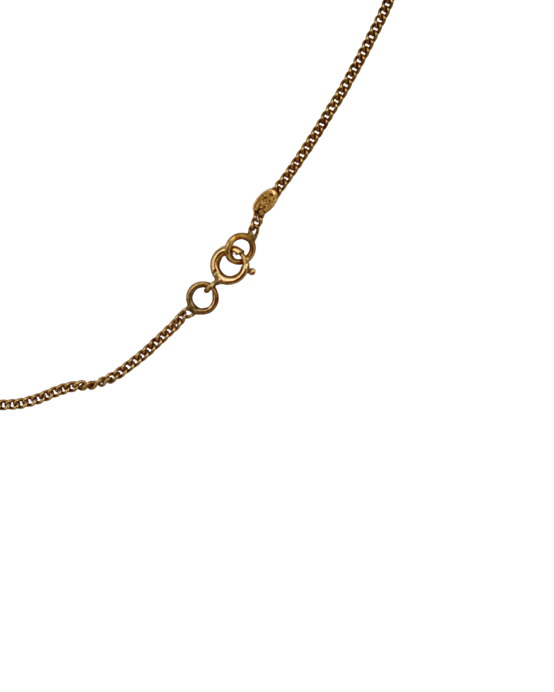 Chanel Vintage Gold Big Sparkle CC Pendant Logo Necklace 2003