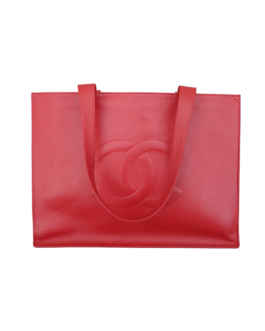 Chanel Red Caviar Leather Tote Bag 1997-1999