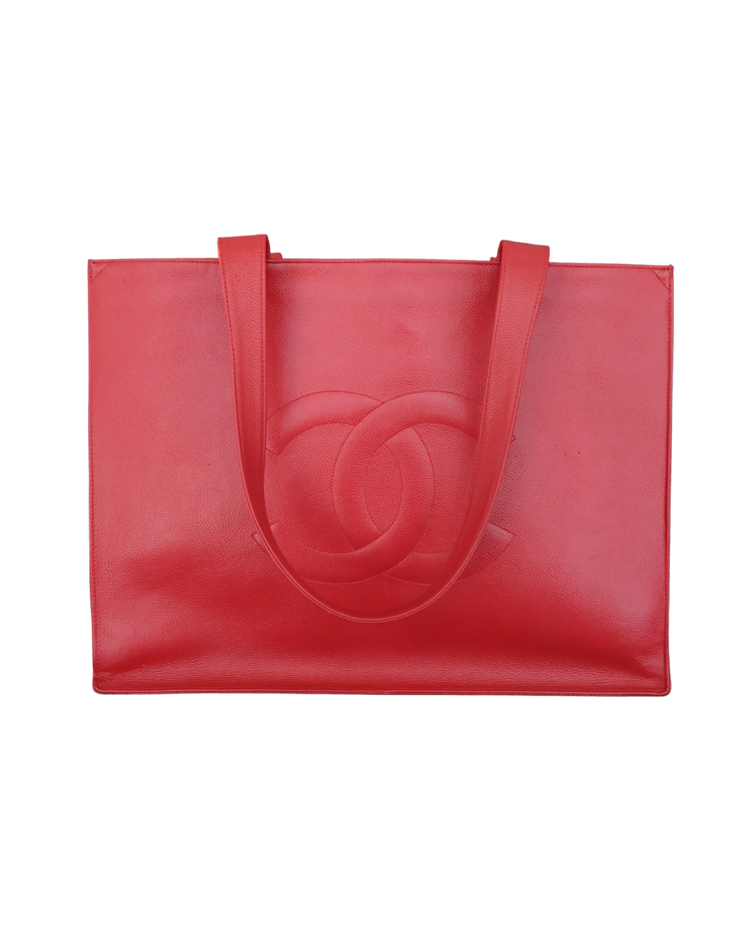 Chanel Red Caviar Leather Tote Bag 1997-1999