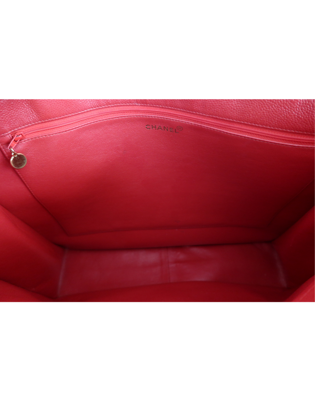 Chanel Red Caviar Leather Tote Bag 1997-1999