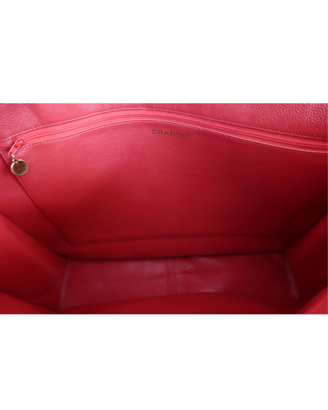Chanel Red Caviar Leather Tote Bag 1997-1999