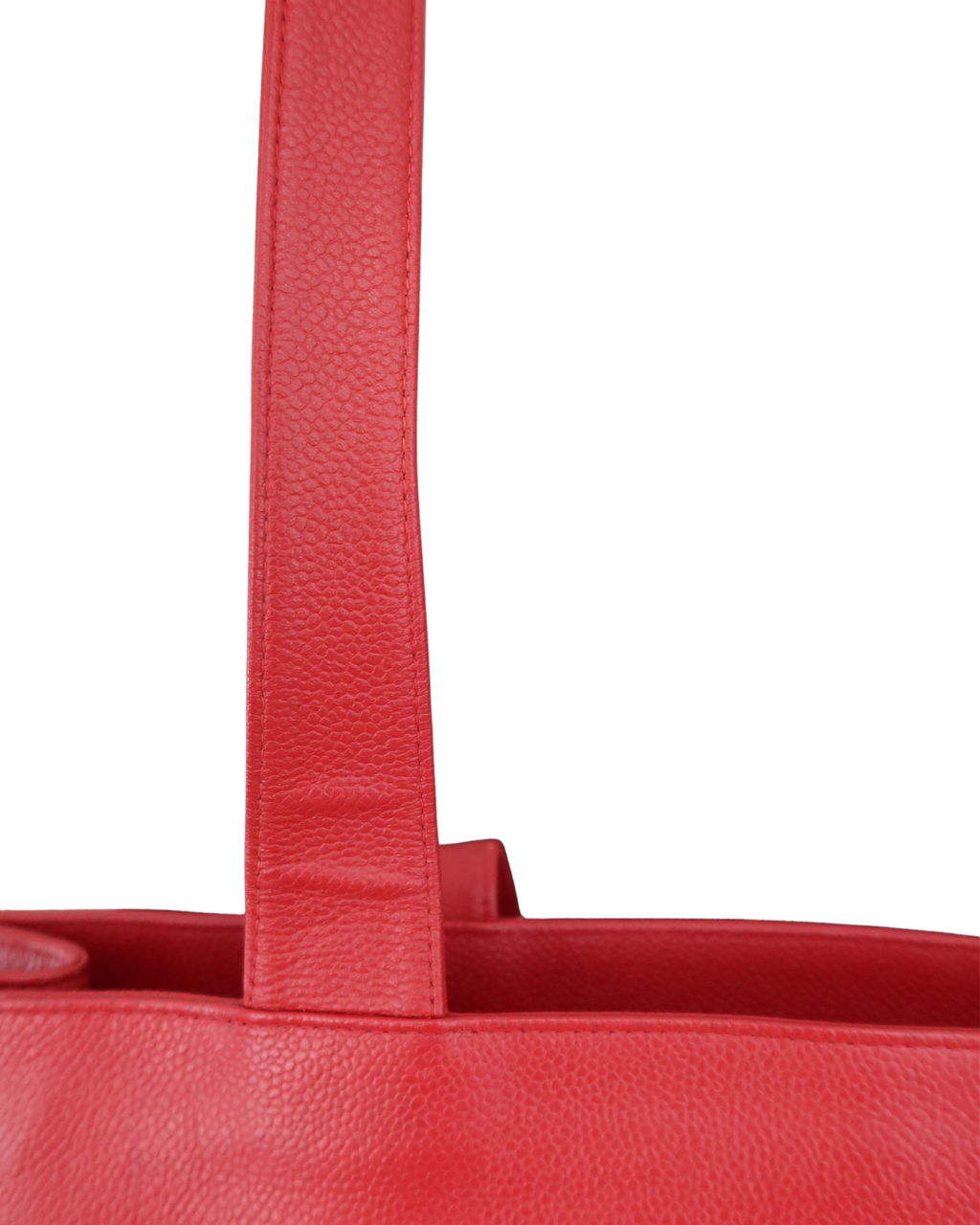 Chanel Red Caviar Leather Tote Bag 1997-1999