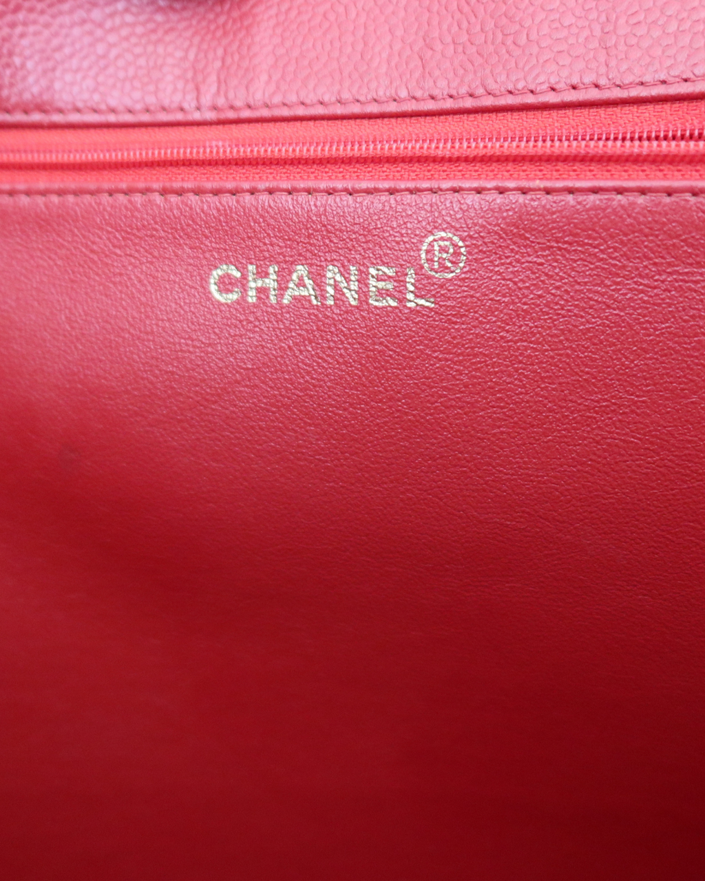 Chanel Red Caviar Leather Tote Bag 1997-1999