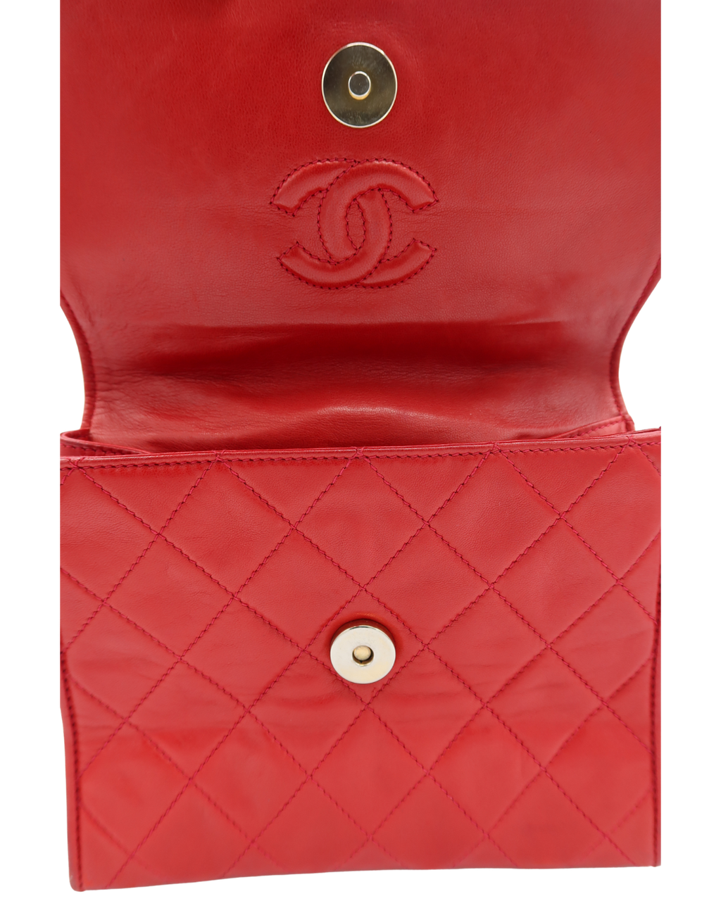 Chanel RARE Vintage Red Lambskin Clear Bijoux Chain Shoulder Bag 1989-1991