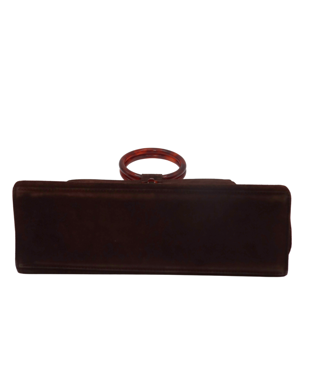 Chanel Rare Vintage Brown Suede Tortoise Top Handle Bag 1997-1999