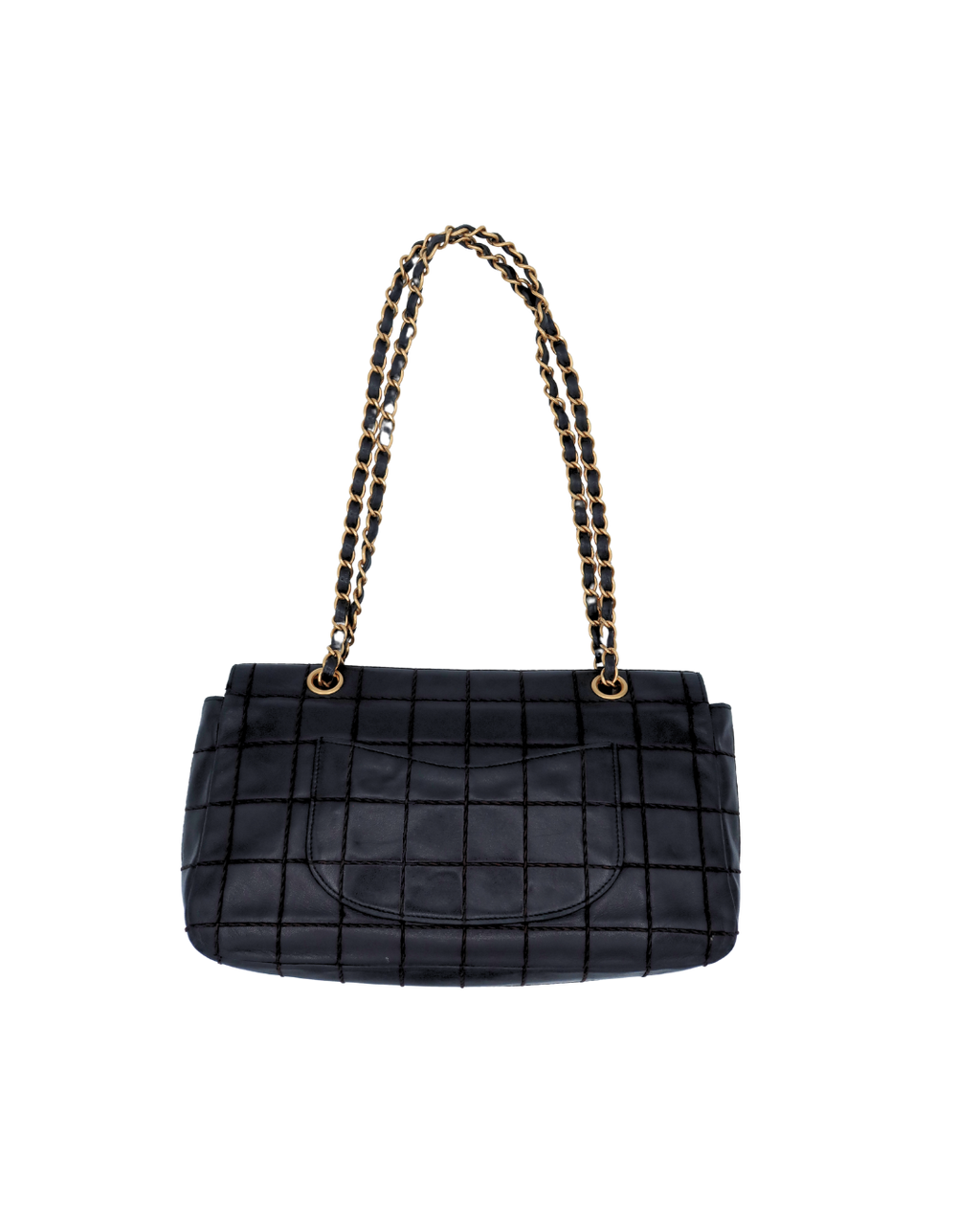 Chanel Vintage Wild Stitch Chocolate Bar Shoulder Flap Bag 2002-2003
