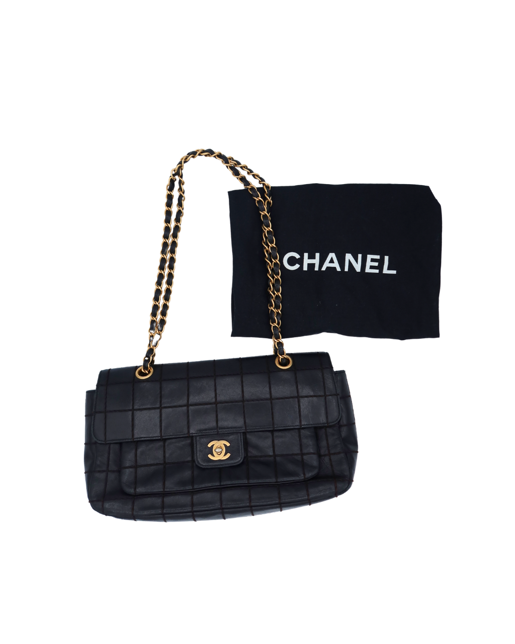 Chanel Vintage Wild Stitch Chocolate Bar Shoulder Flap Bag 2002-2003
