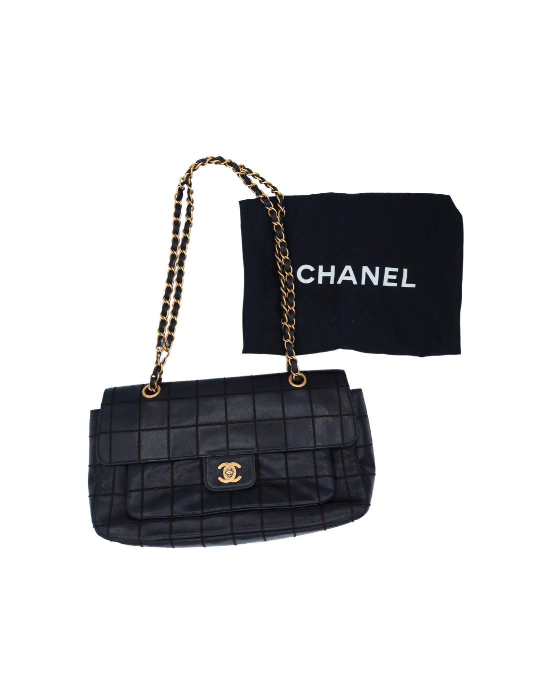 Chanel Vintage Wild Stitch Chocolate Bar Shoulder Flap Bag 2002-2003
