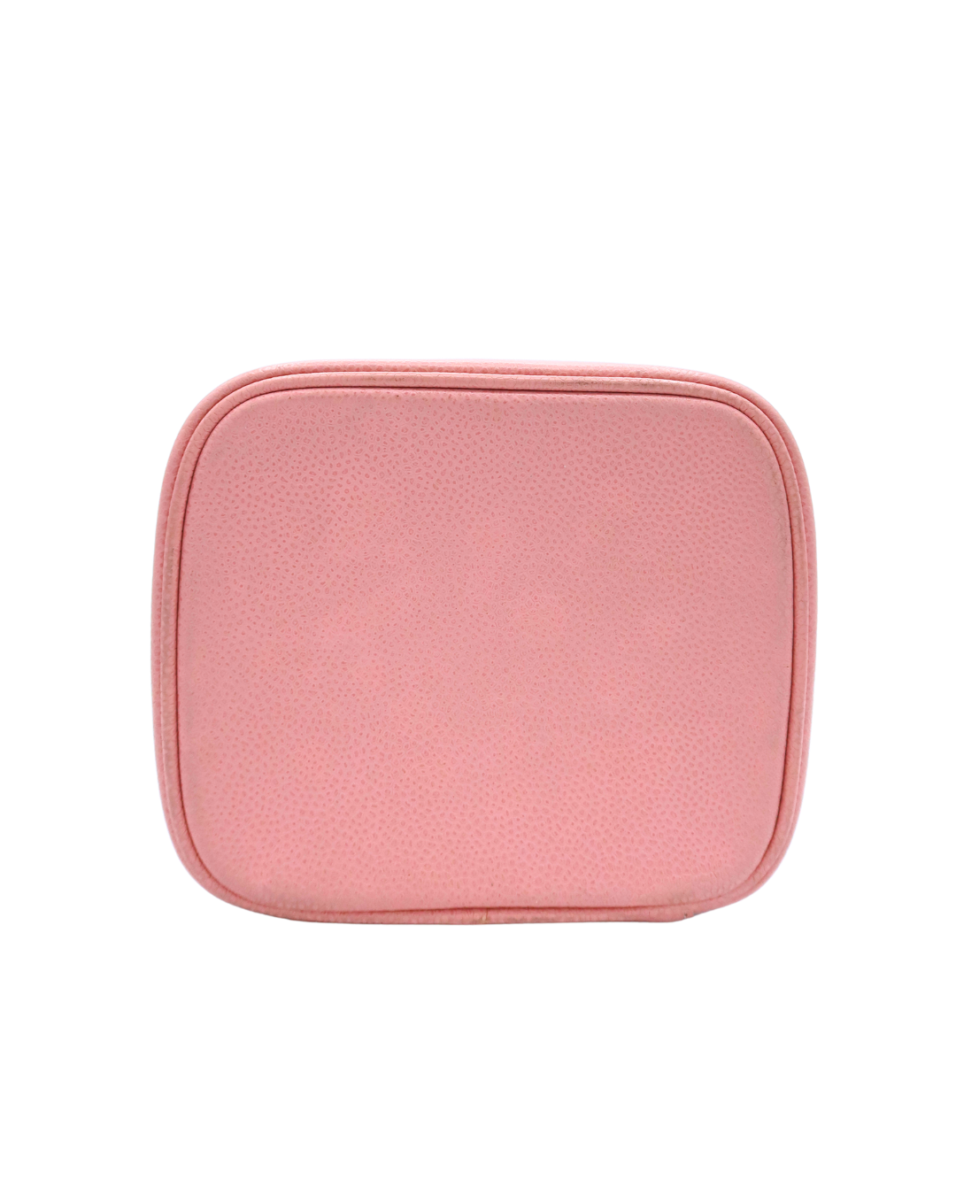 Chanel Vintage Pink Leather CC Mark Logo Vanity Bag