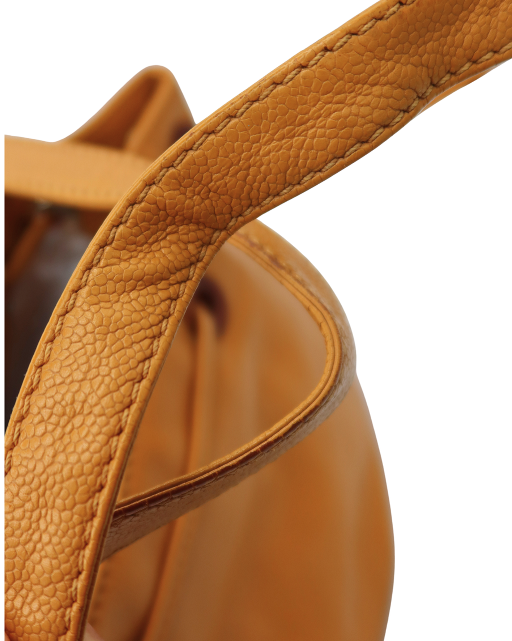 Chanel Vintage Yellow Caviar Tote Bag with Wood Detail 2002-2003