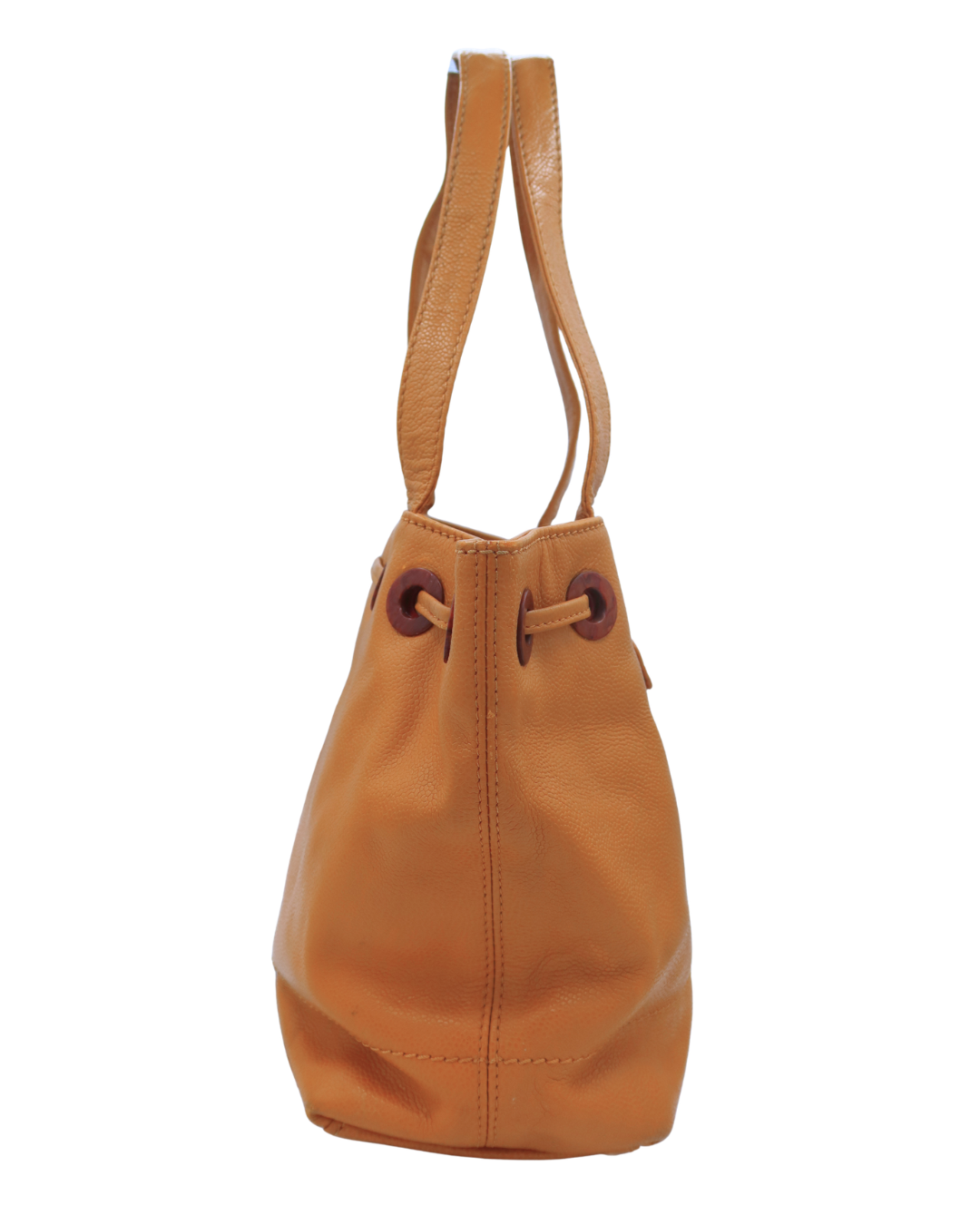 Chanel Vintage Yellow Caviar Tote Bag with Wood Detail 2002-2003