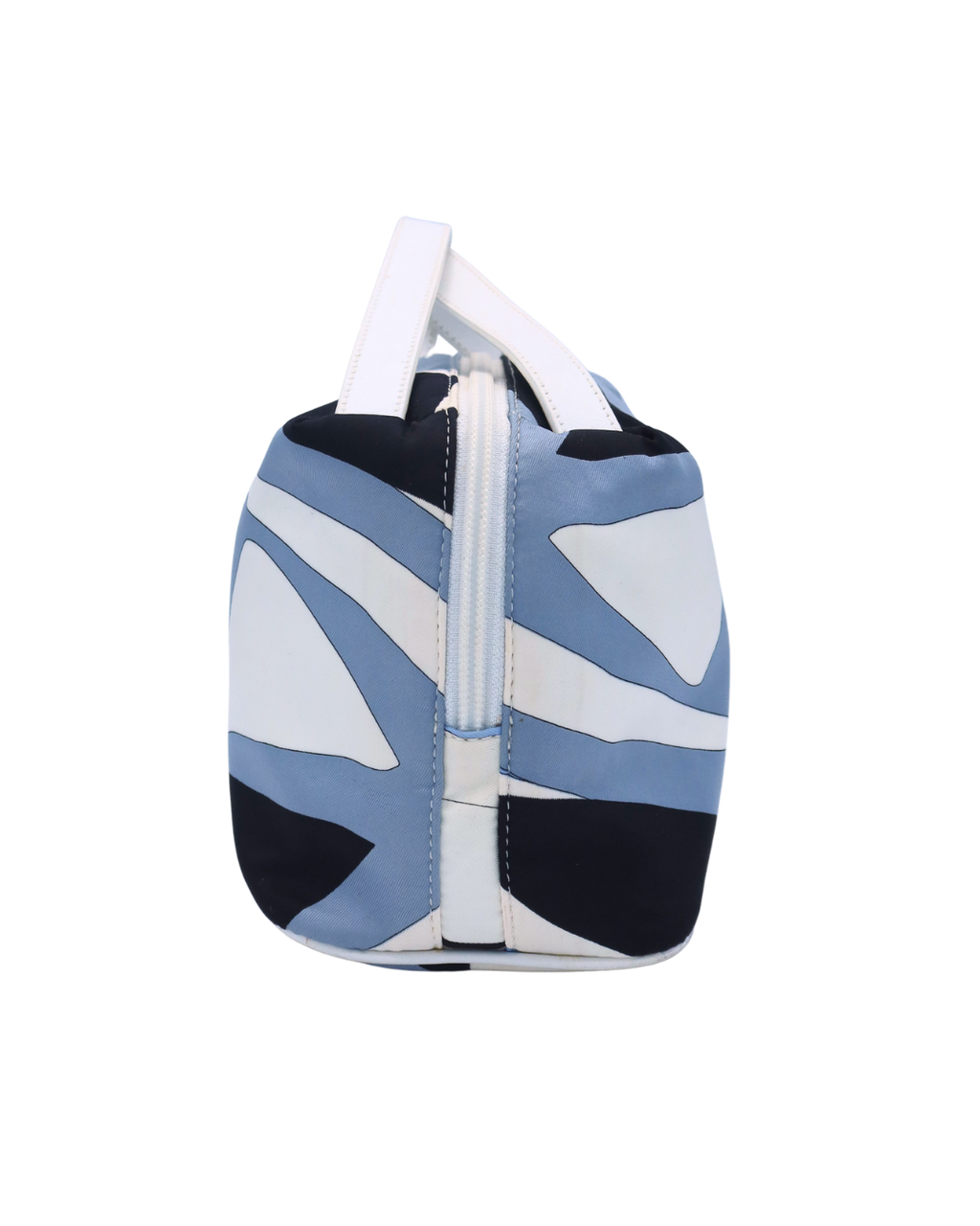 Emilio Pucci Blue Black and White Print Top Handle Bag