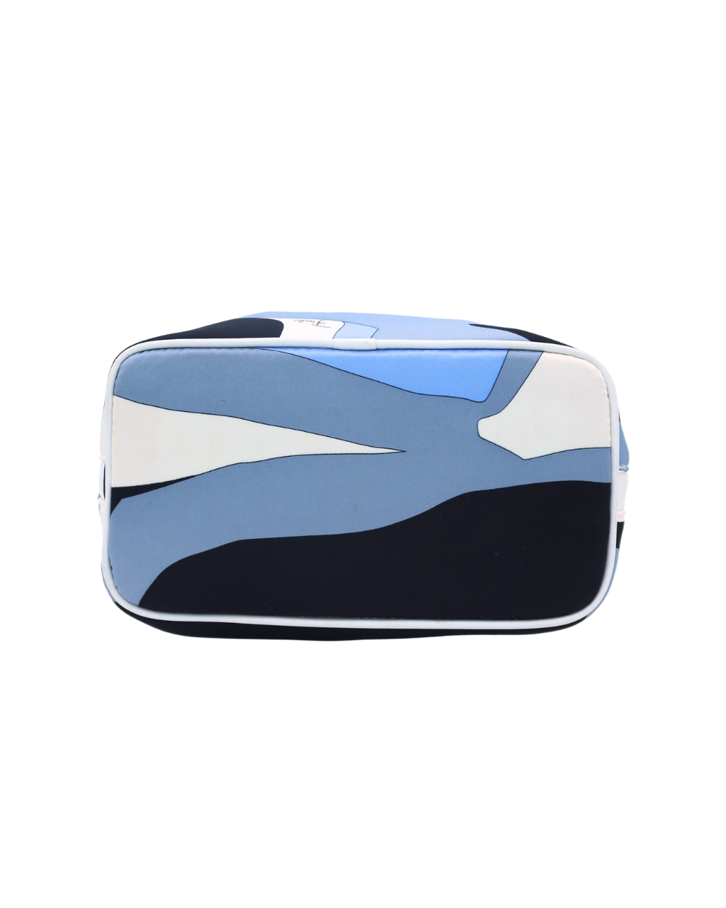 Emilio Pucci Blue Black and White Print Top Handle Bag