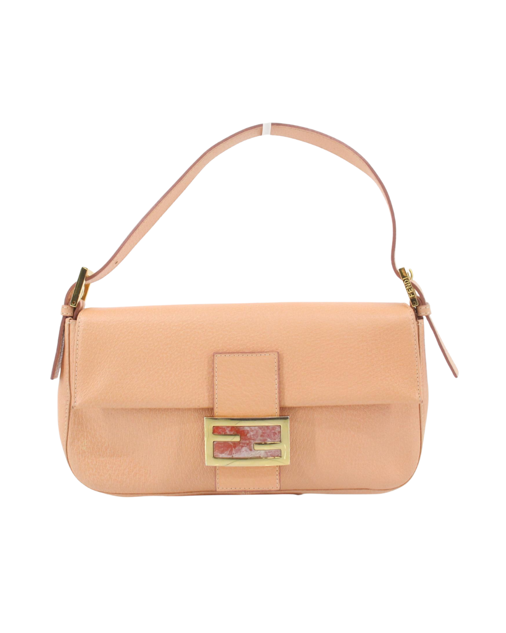 Fendi Vintage Pink Leather Baguette Shoulder Bag