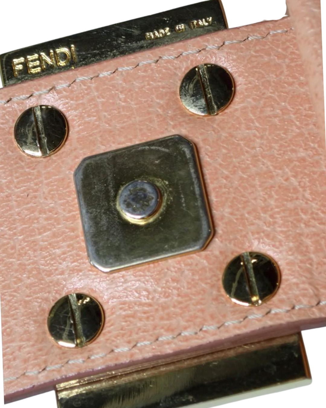 Fendi Vintage Pink Leather Baguette Shoulder Bag