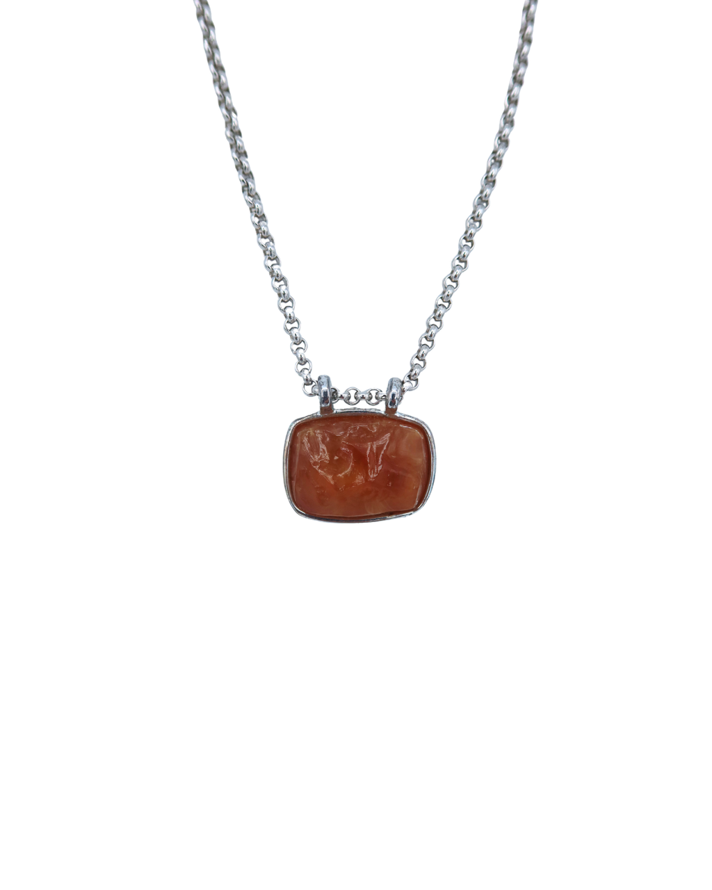 Givenchy Vintage Orange Stone Pendant Necklace