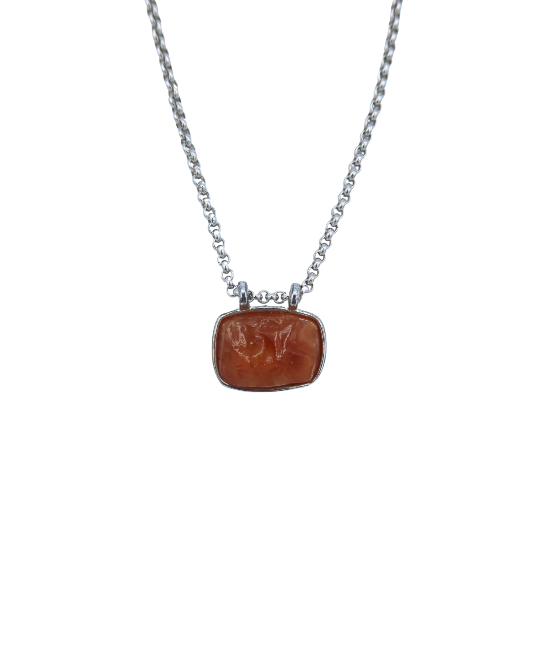 Givenchy Vintage Orange Stone Pendant Necklace