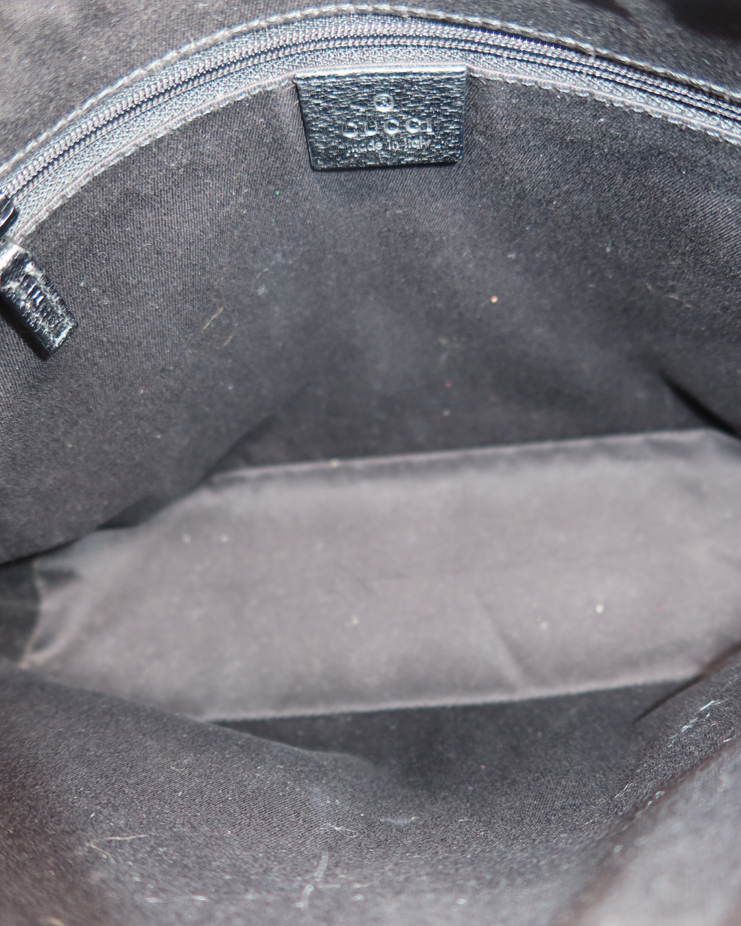 Gucci Vintage GG Black Canvas Shoulder Bag