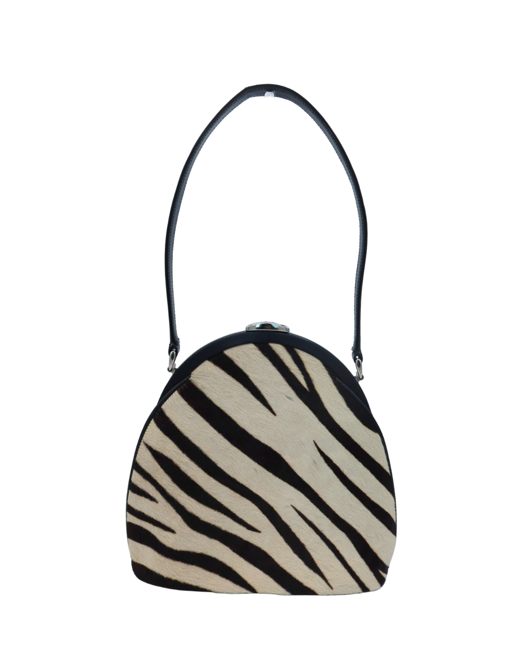 Gucci Vintage Zebra Print Pony Hair Shoulder Bag