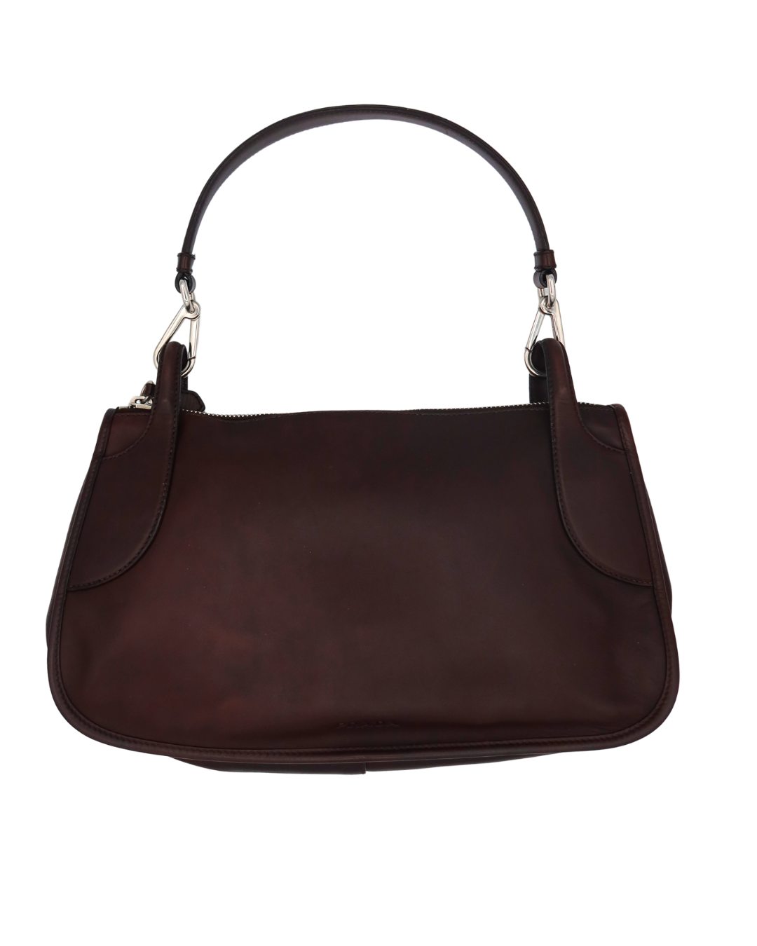 Prada Vintage Brown Leather Shoulder Bag