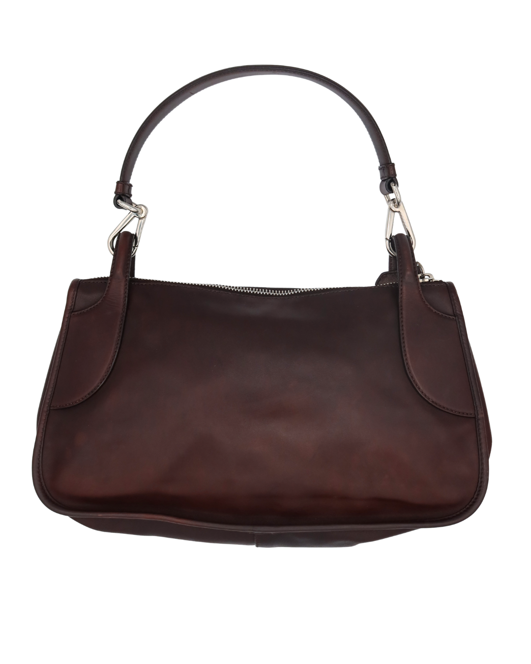 Prada Vintage Brown Leather Shoulder Bag