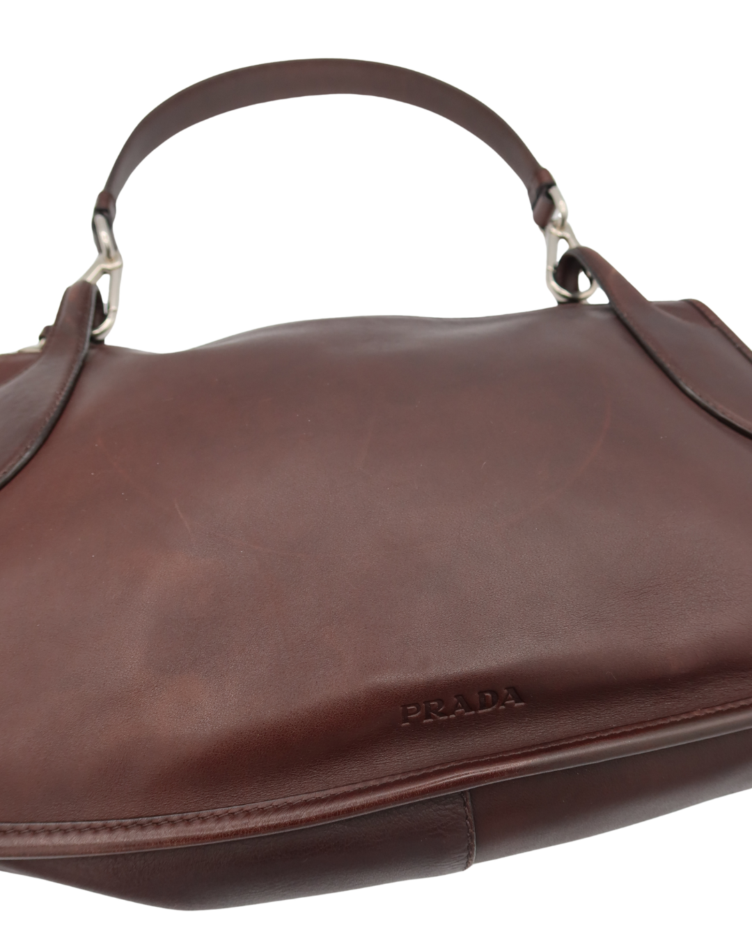 Prada Vintage Brown Leather Shoulder Bag