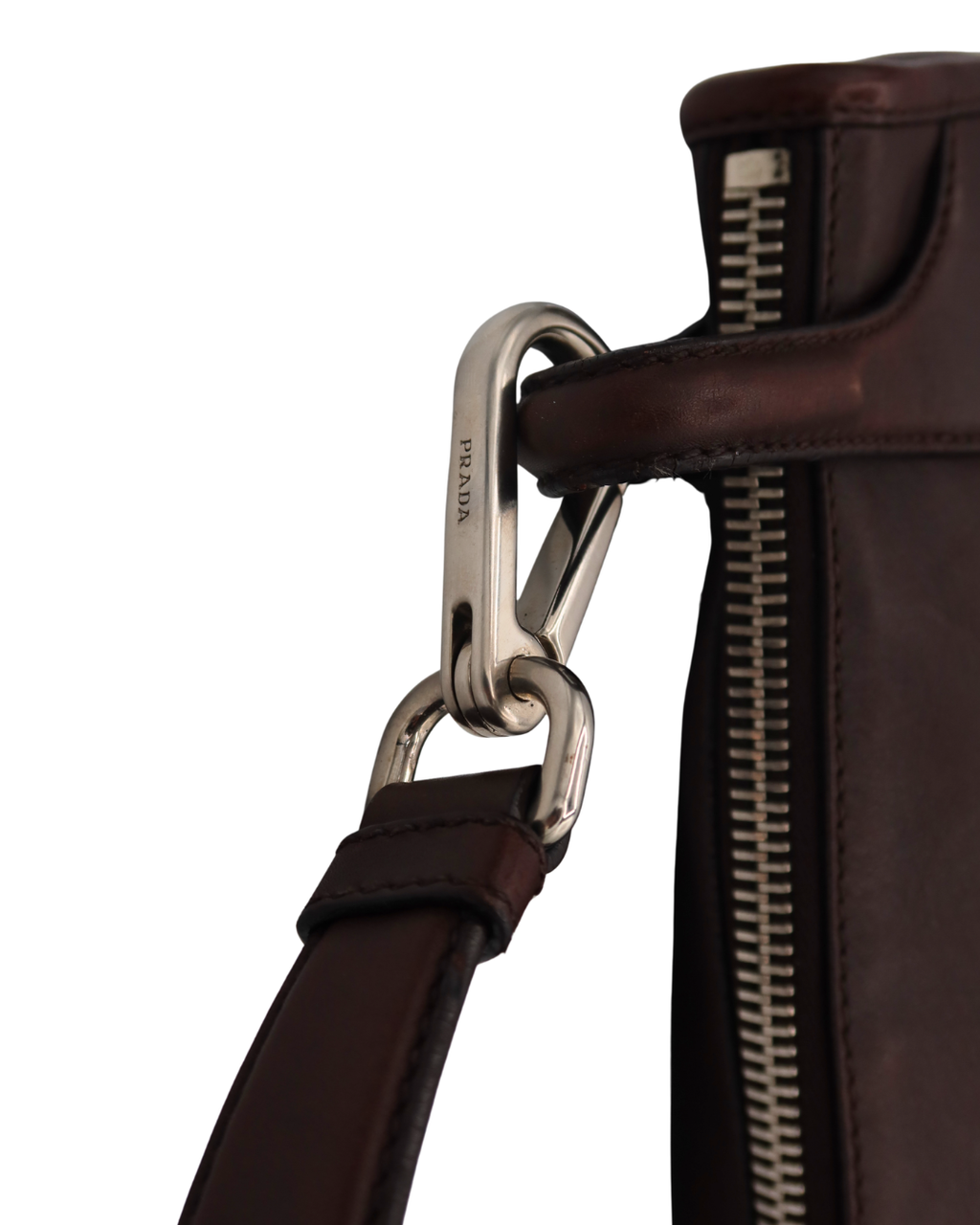 Prada Vintage Brown Leather Shoulder Bag