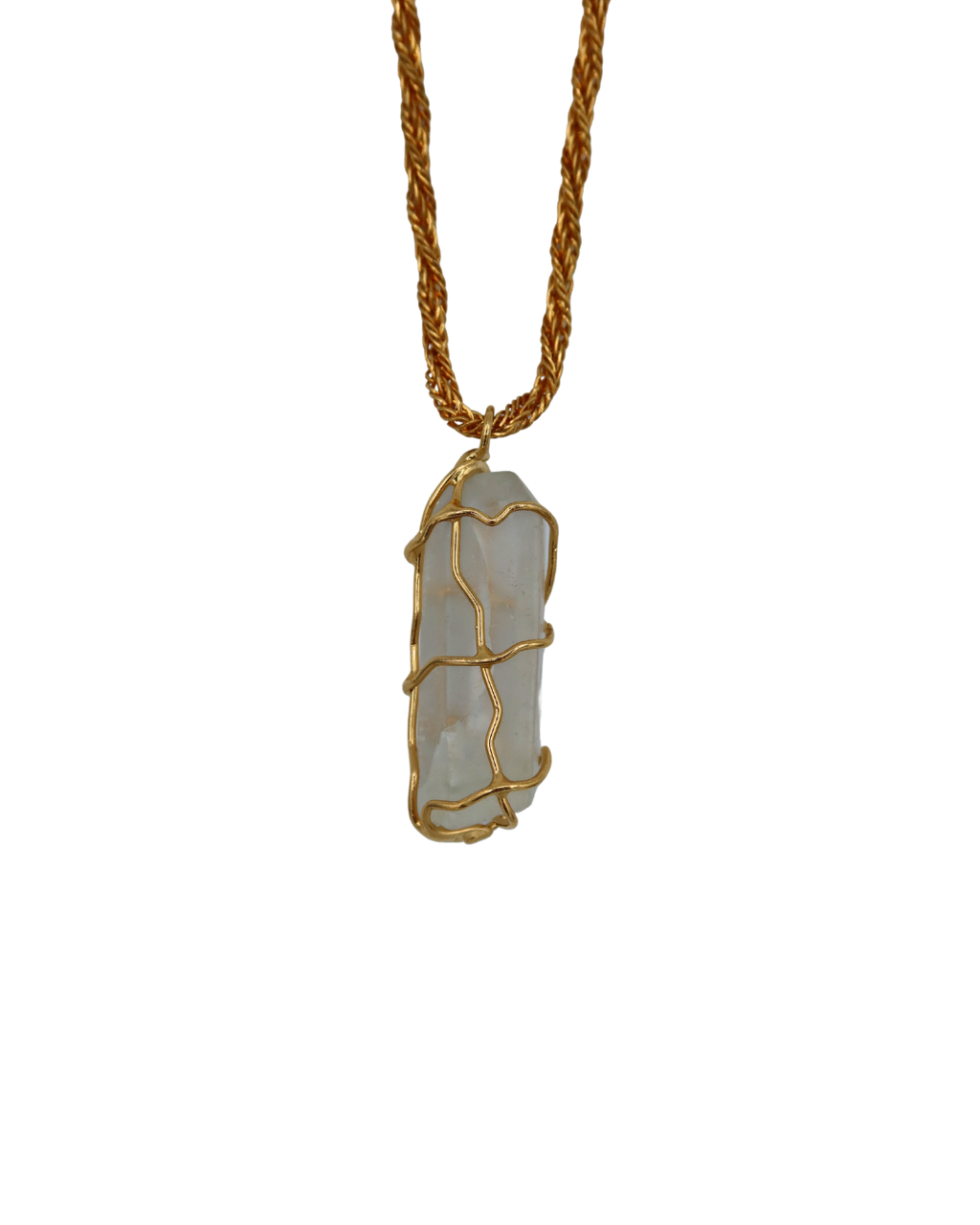YSL Vintage Crystal Gold Toned Pendant Necklace