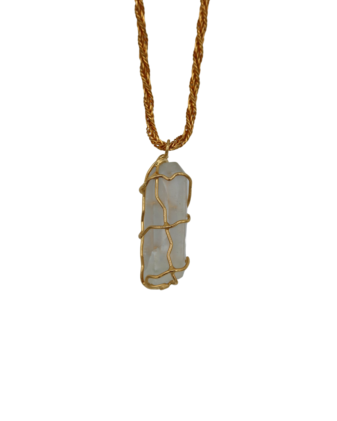 YSL Vintage Crystal Gold Toned Pendant Necklace