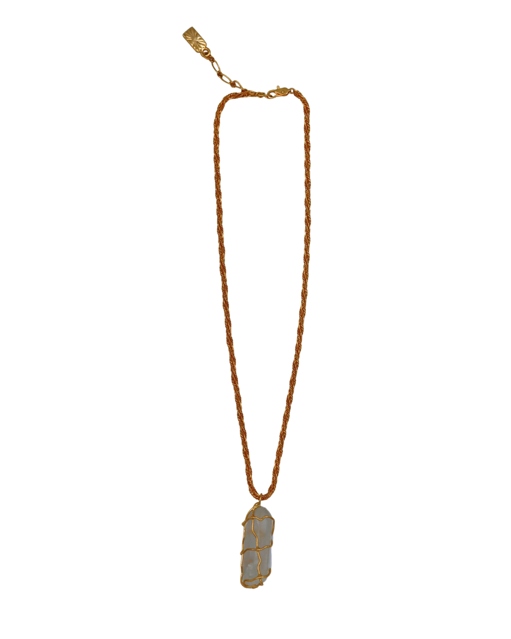 YSL Vintage Crystal Gold Toned Pendant Necklace