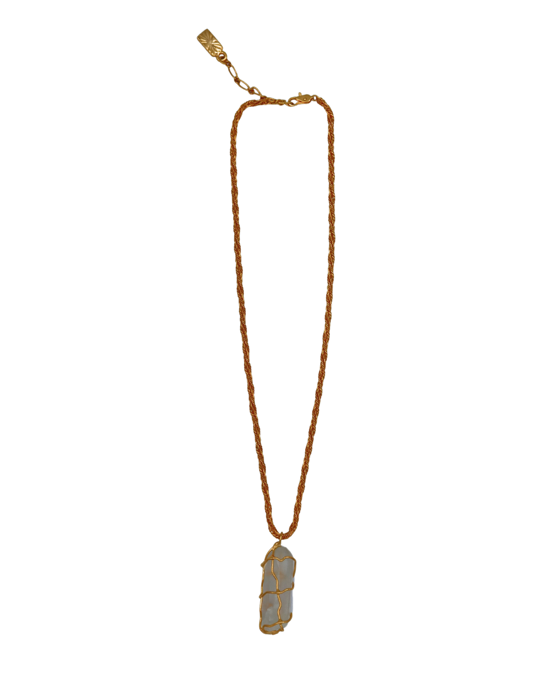 YSL Vintage Crystal Gold Toned Pendant Necklace