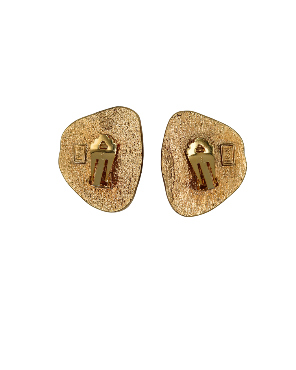 YSL Pink and Gold Gripoix Stone Clip On Earrings