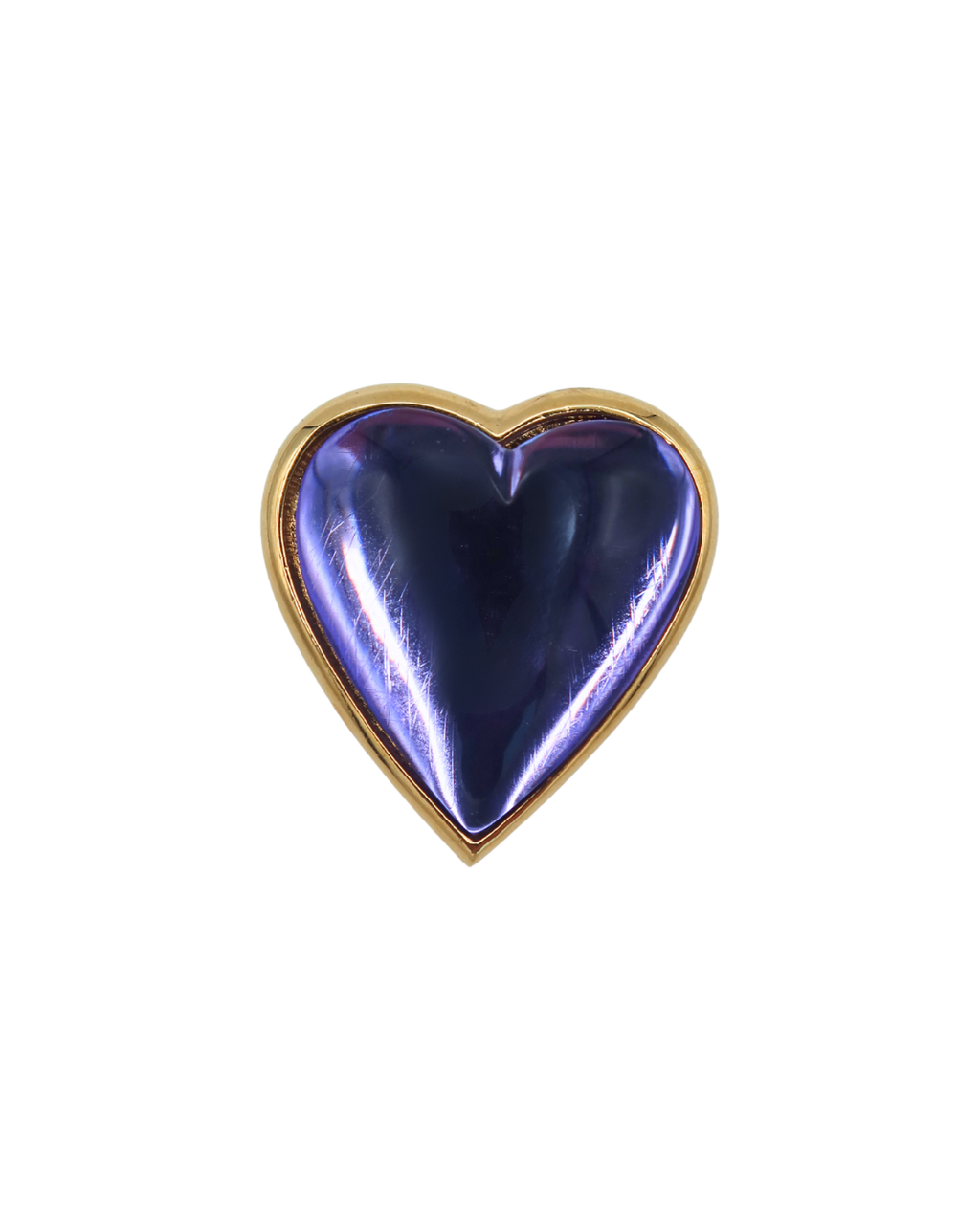 YSL Vintage Purple and Gold Heart Gripoix Brooch